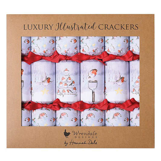 Christmas Robins Luxury Crackers | Magnet Gifts | Pack of 6 | Wrendale Designs