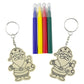 Kids Colour Your Own Wooden Christmas Keyrings | Set of 2 | Choose a Design