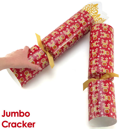 Extra Large & Jumbo | Reusable Keepsake DIY Cracker Sets | Cheery Rudolph