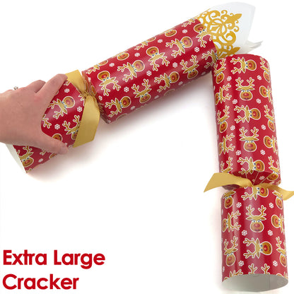 Extra Large & Jumbo | Reusable Keepsake DIY Cracker Sets | Cheery Rudolph