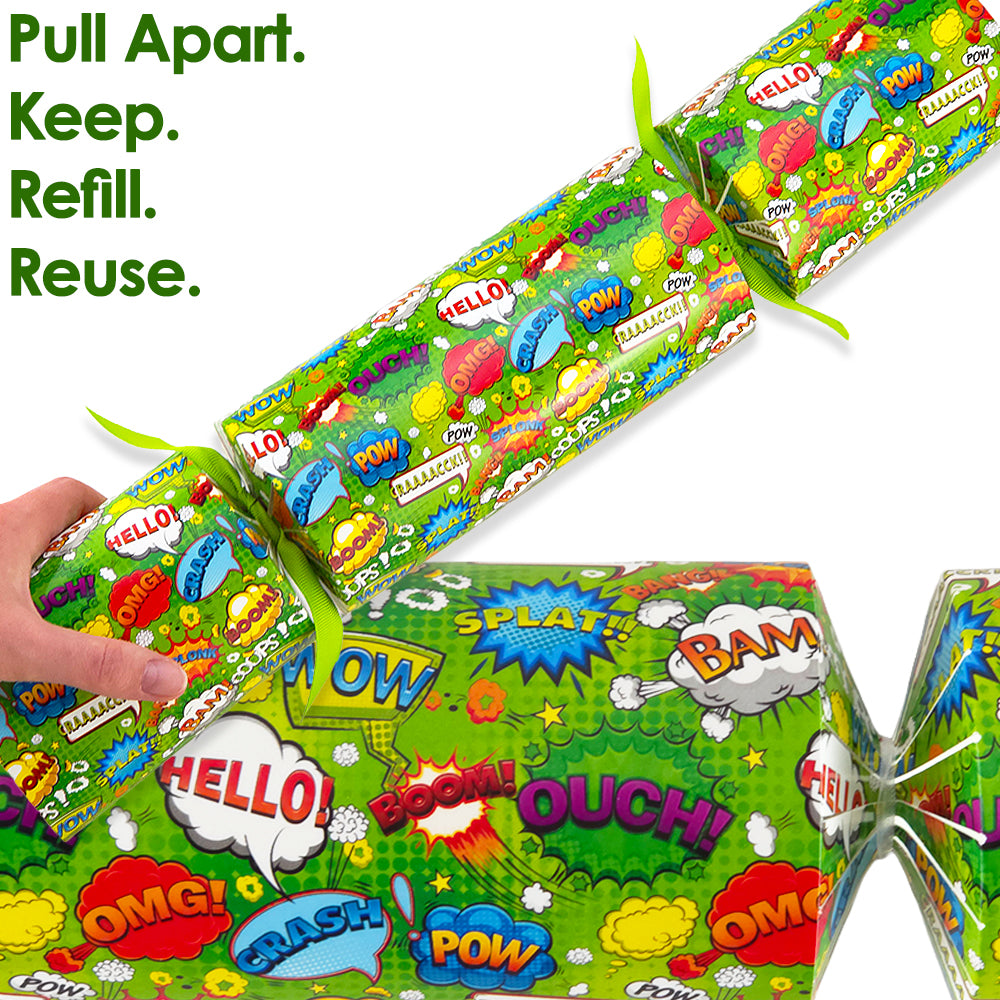 Extra Large & Jumbo | Reusable Keepsake Cracker Making Kit | Neon Superhero
