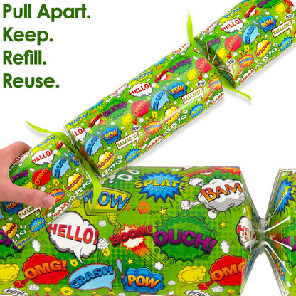 Extra Large & Jumbo | Reusable Keepsake Cracker Making Kit | Neon Superhero
