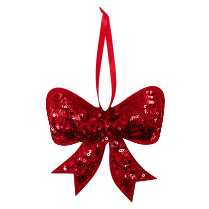 Red Bow | Felt & Sequin Sewing Kit | Hanging Christmas Ornament | Craft Kit