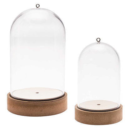Plastic Bell Jar | Dome on MDF Base | 11cm to 27cm Tall | Arts, Crafts & Display