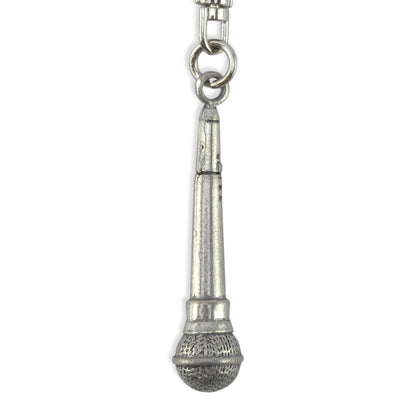 Microphone | Chunky English Pewter 3D Keyring | Little Gift | Cracker Filler