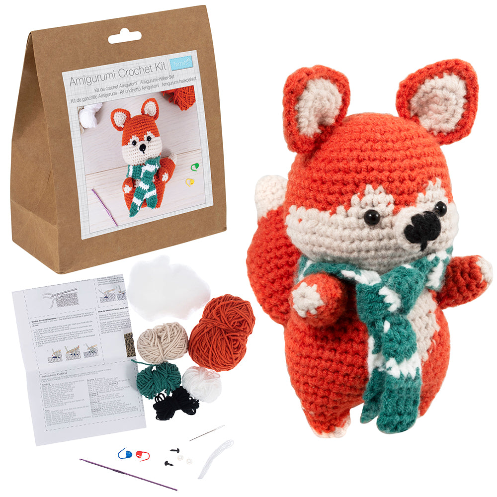 Amigurumi Winter Fox | Complete Crochet Craft Kit | 19cm Tall