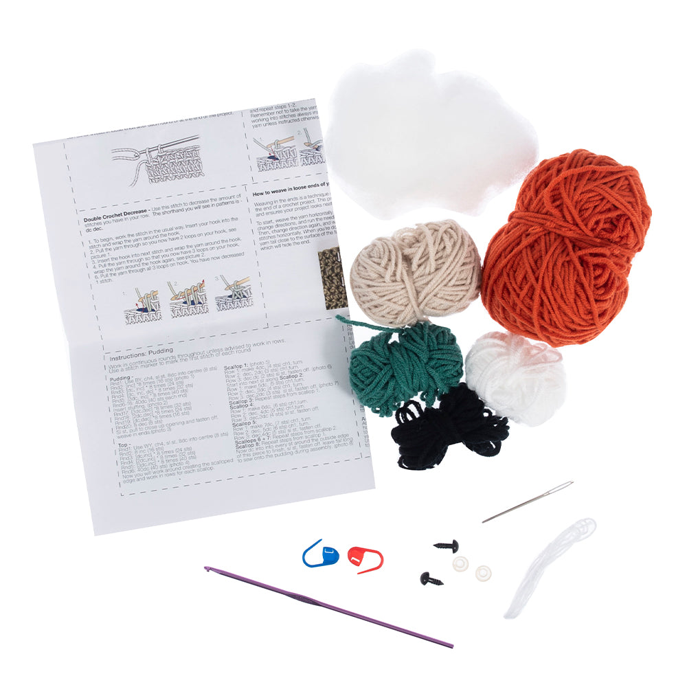 Amigurumi Winter Fox | Complete Crochet Craft Kit | 19cm Tall