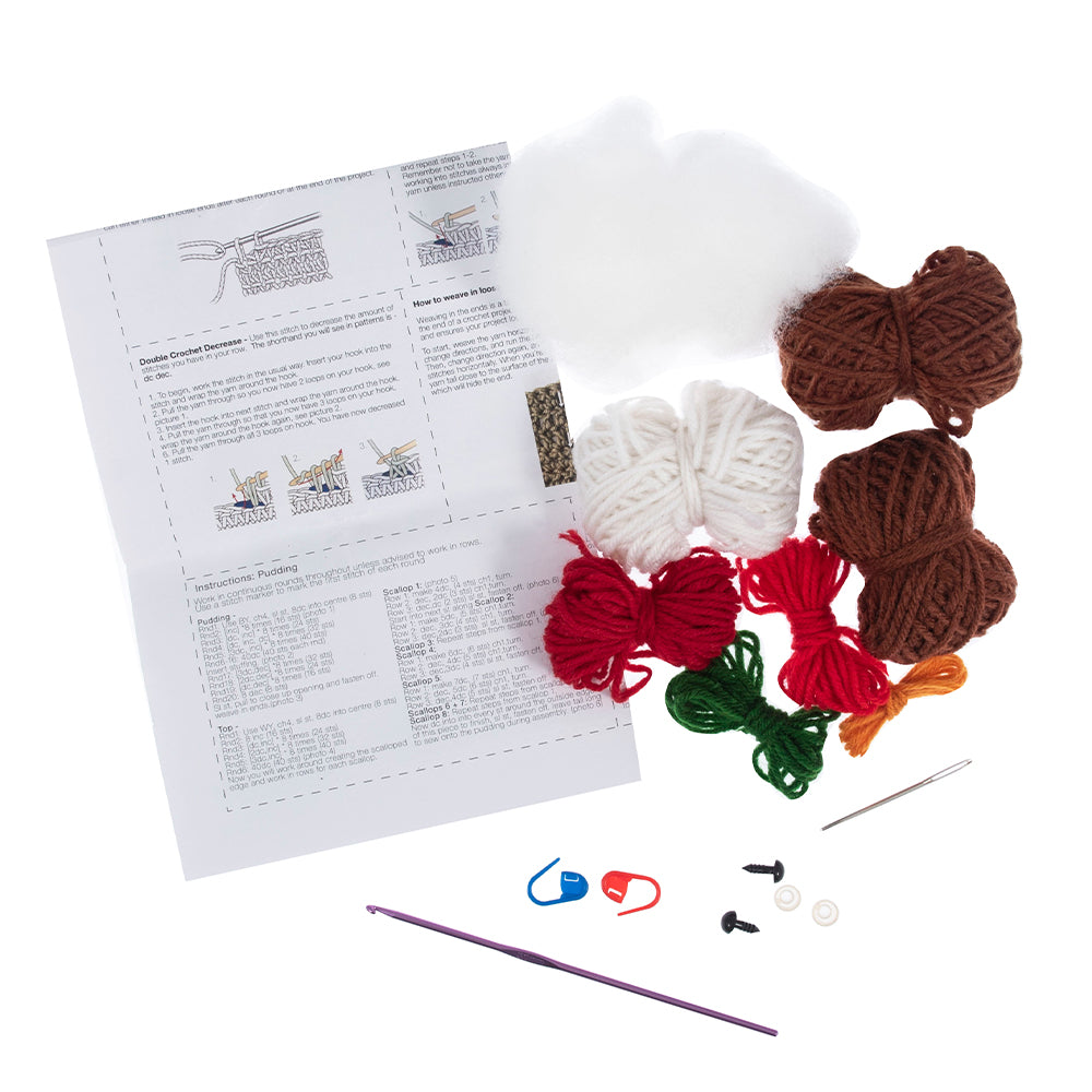 Christmas Pudding & Robin | Amigurumi Complete Crochet Kit