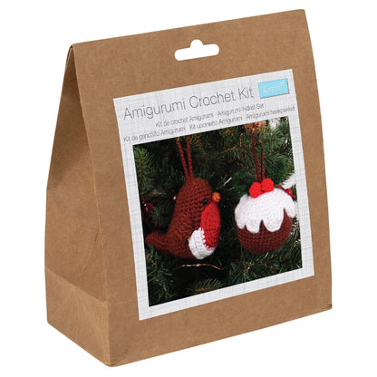 Christmas Pudding & Robin | Amigurumi Complete Crochet Kit