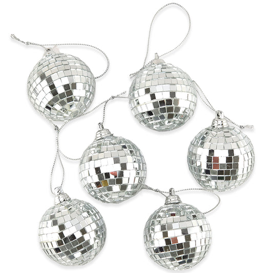 6cm Disco Mirror Balls | Pack of 6 | Christmas Tree Decoration Bauble