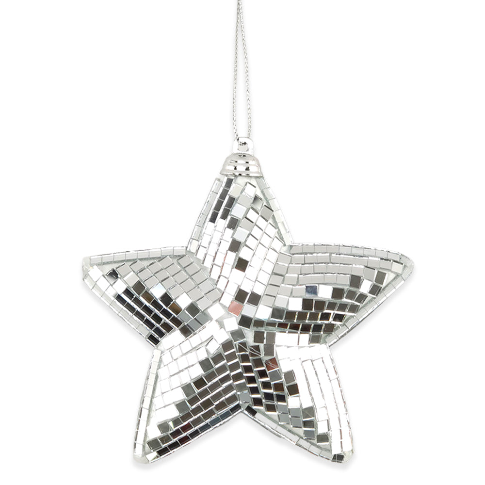10cm Disco Mirror Ball Star | Single | Christmas Tree Decoration Bauble