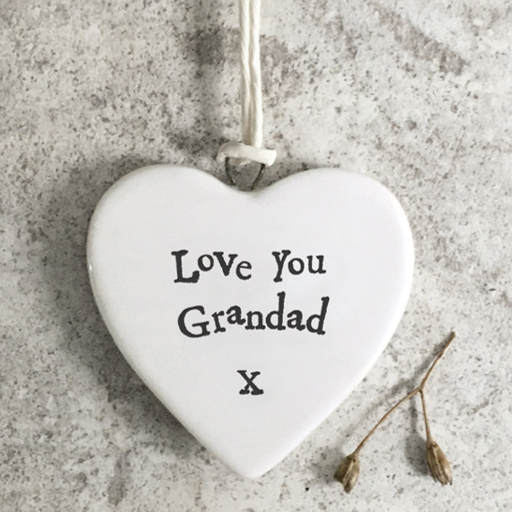 Love You Grandad Heart | Little Porcelain Ornament | Cracker Filler Gift