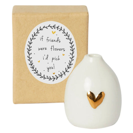 If friends were flowers I'd pick you | Porcelain Mini Vase | Cracker Filler