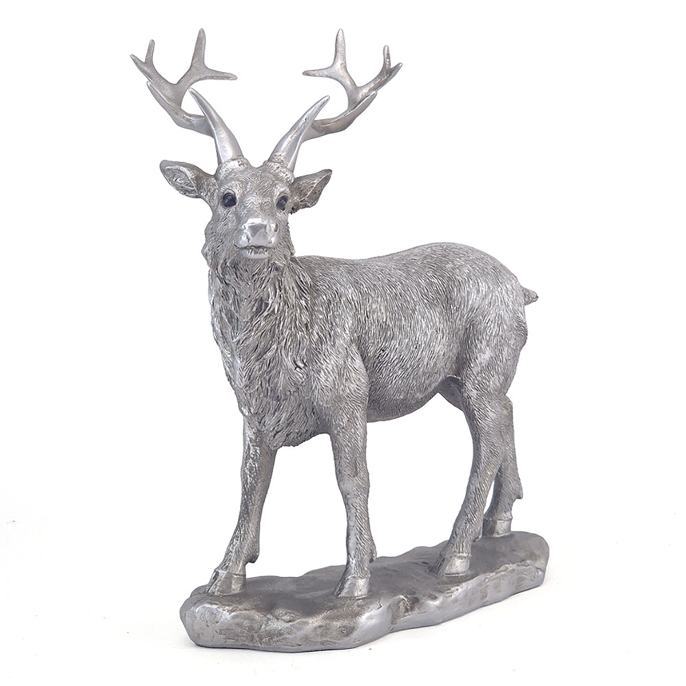 Silver Deer Ornament | 20cm Tall | Home Décor | Gift Idea