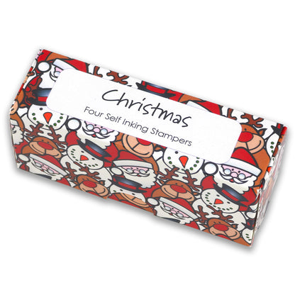 Christmas Characters | 4 Self Inking Stampers for Kids | Cracker Filler | Party Bag Gift