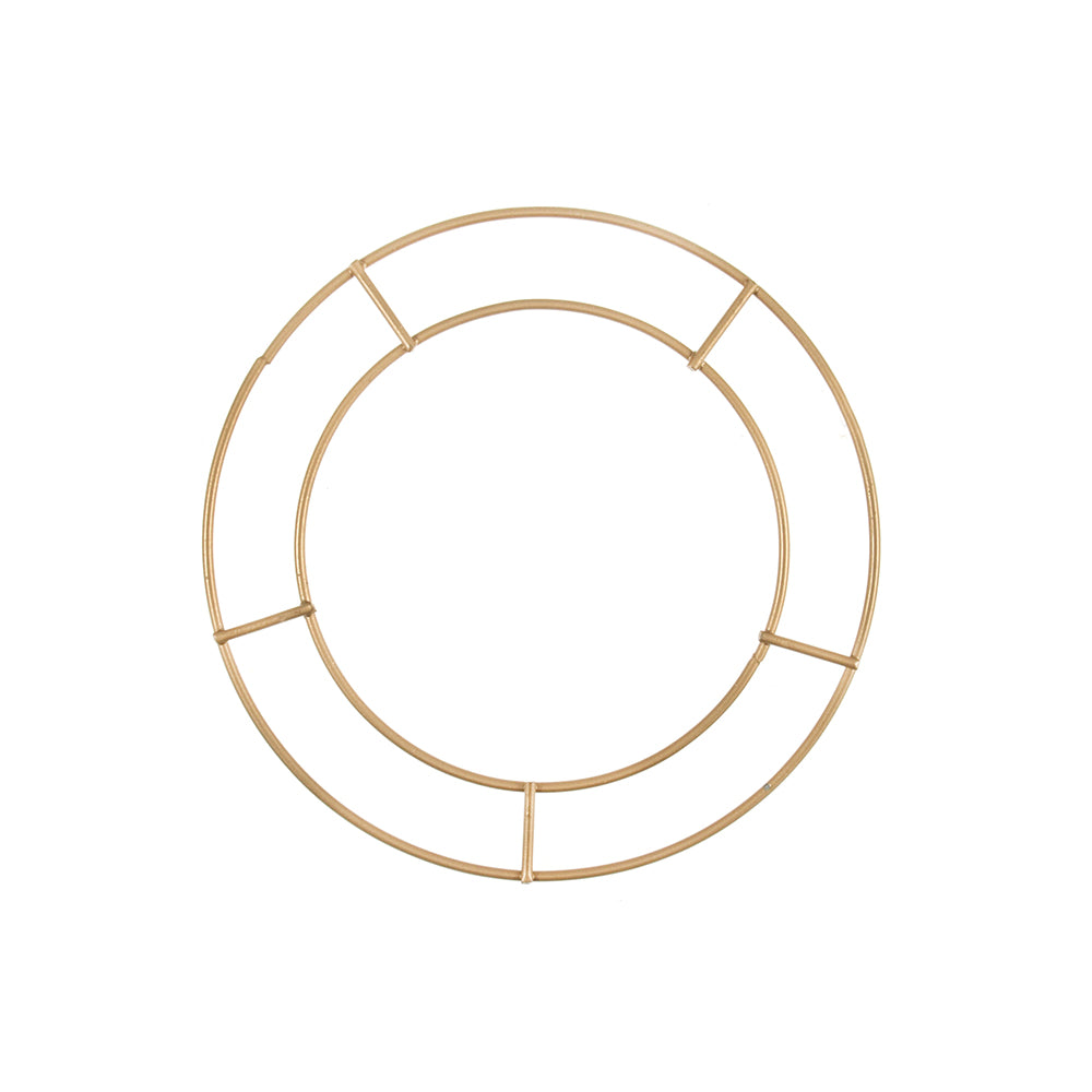 15cm to 30cm | Metal Double Ring Wreath Making Base | Matt Gold