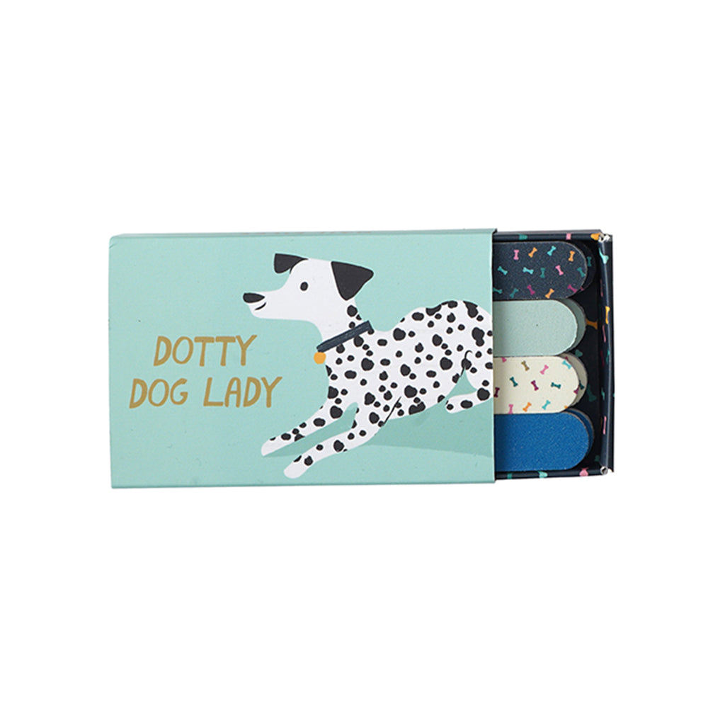 Dotty Dog Lady | Box of 8 Dalmation Emery Boards | Mini Gift | Cracker Filler