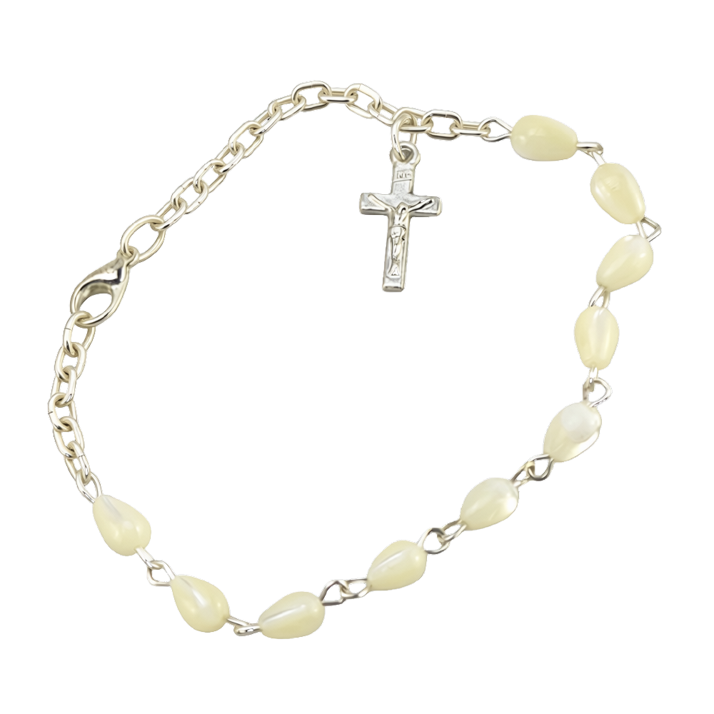 Mother of Pearl Rosary Bracelet | Christian Faith | Cracker Filler Gift