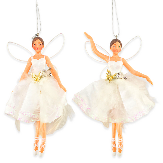 White Christmas Fairy | Tree Decoration | Single | 14cm | Gisela Graham