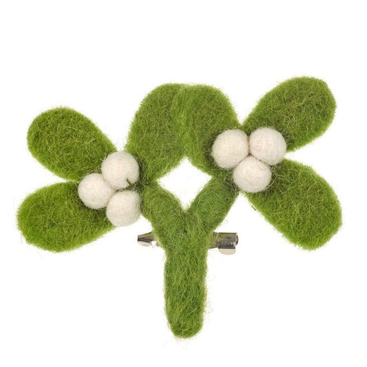 Mistletoe | Handmade Felt Christmas Brooch | Cracker Filler | Fairtrade Felt