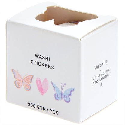 Butterflies & Hearts | Washi Style Stickers | Reel of 200