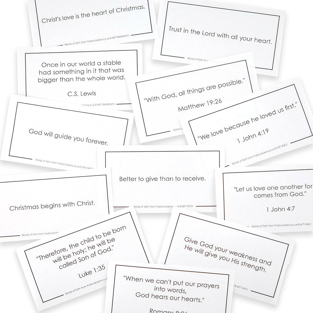 Christian Faith Mottoes | Set of 12 | For Cracker Making
