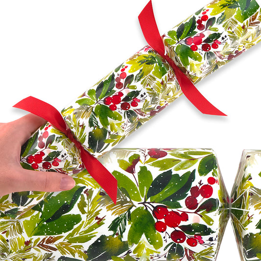Reusable Keepsake Christmas Cracker Set | Watercolour Berries | Luxury DIY
