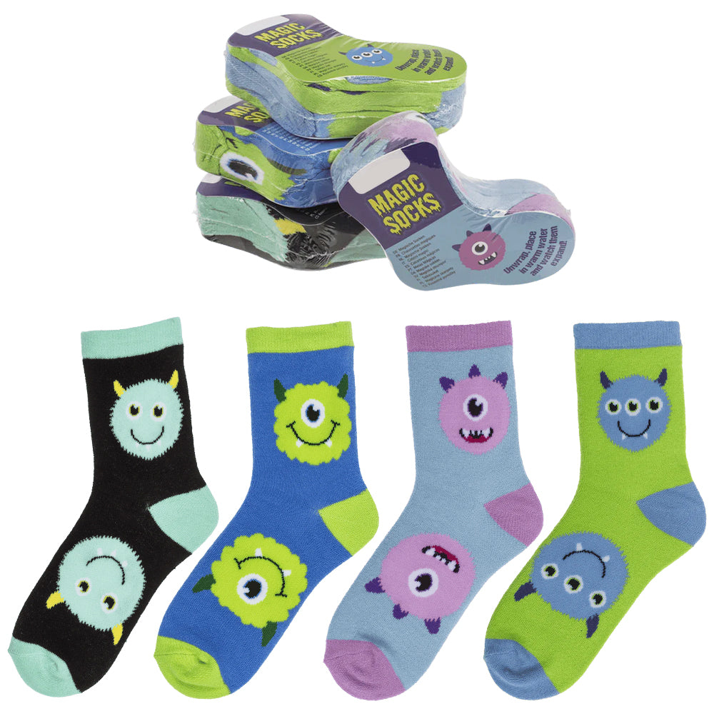 Kids Magic Monster Socks | 1 Pair | UK Shoe 5 to 2 | Cracker Filler Gift