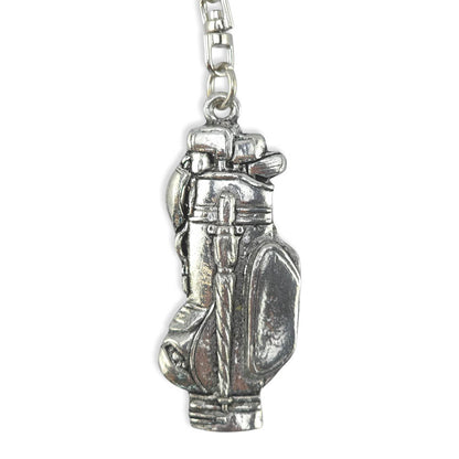 Golf Bag | Chunky English Pewter 3D Keyring | Little Gift | Cracker Filler