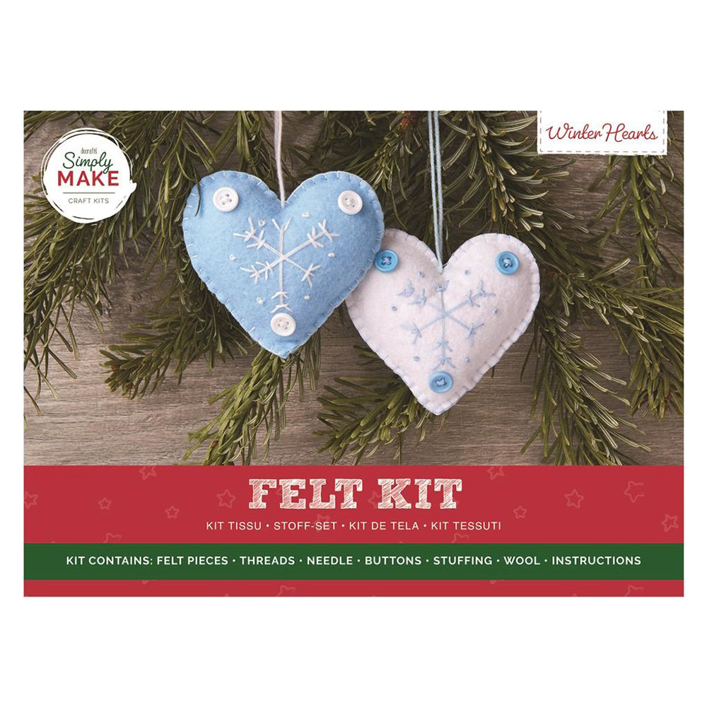 Felt Heart Christmas Decoration Making Craft Kit | Sewing Kit