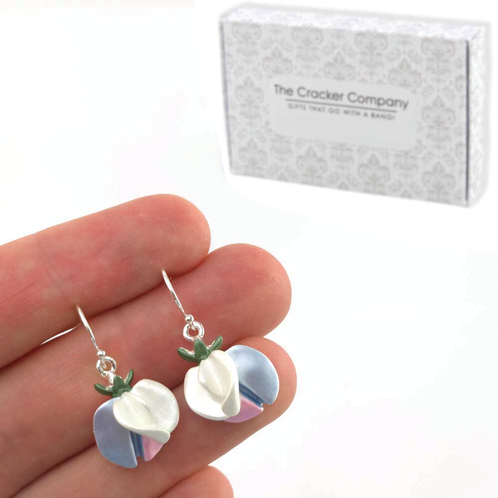 Sweet Pea Bouquet |  Silver Plated Earrings | Little Gift | Cracker Filler