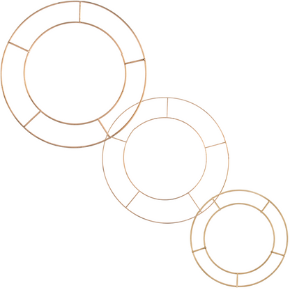 15cm to 30cm | Metal Double Ring Wreath Making Base | Matt Gold