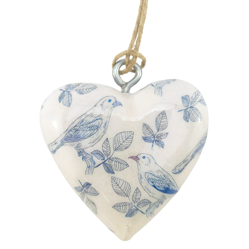 Floral Heart Wooden Hanging Ornament | 5cm | Little Gift | Cracker Filler