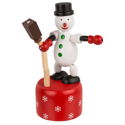 Christmas Wooden Push Up Puppet Toy | 11-13cm | Little Gift | Cracker Filler