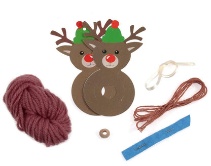 Rudolph Reindeer Pom Pom Hanging Christmas Ornament Craft Kit