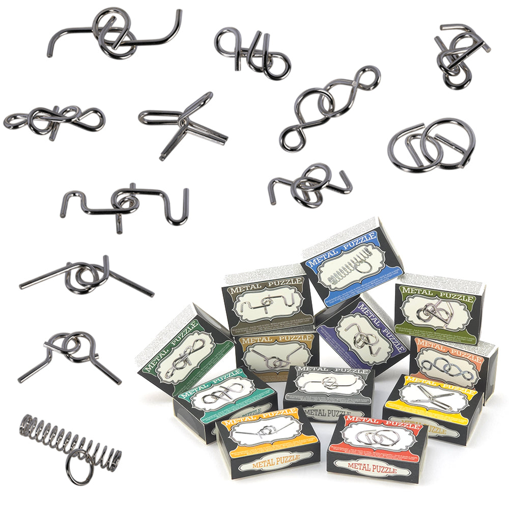 Assorted Mini Metal Puzzles in Boxes | Mini Gift | Cracker Filler