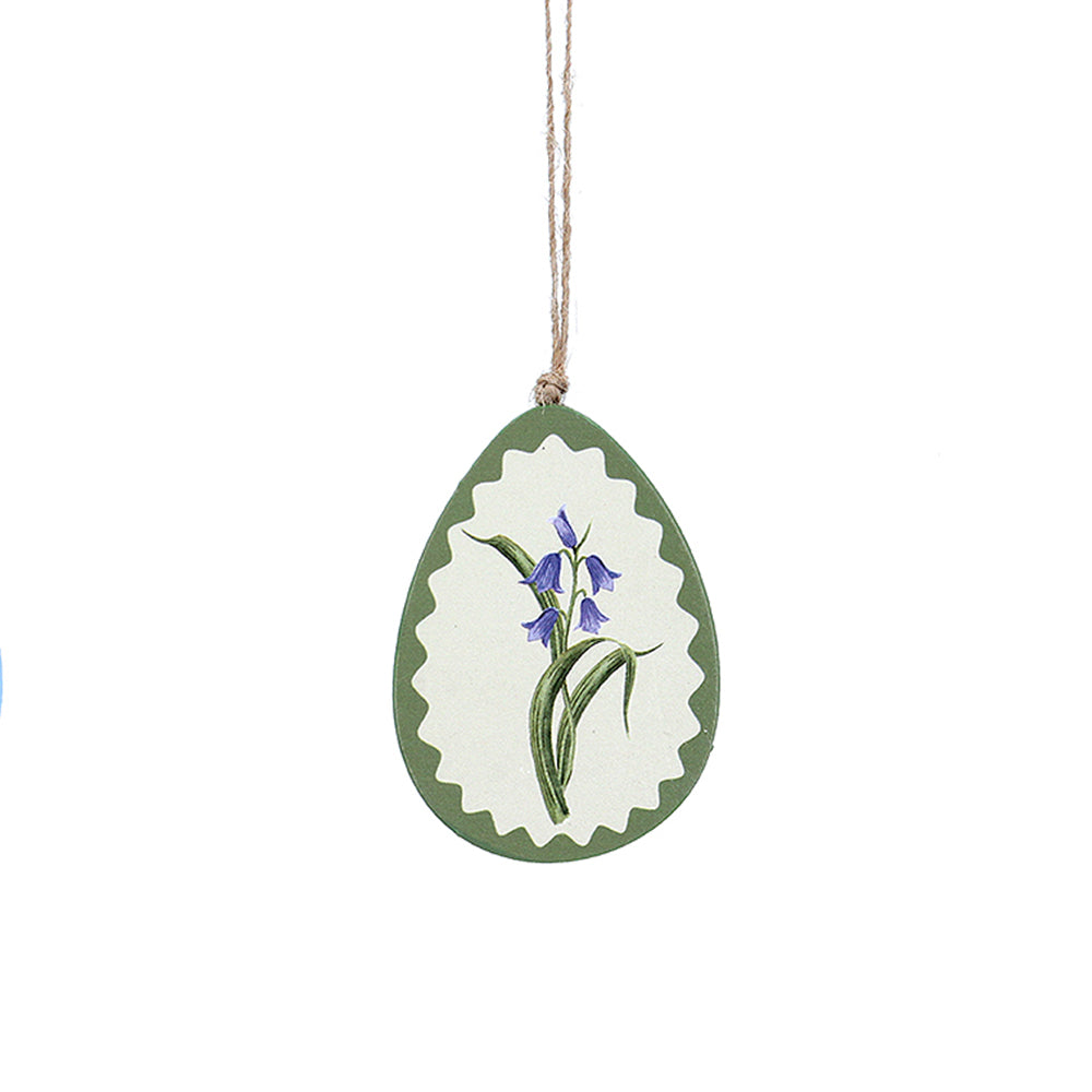 Green Flowers Easter Tree Decoration | Hanging Wooden Ornament | Gisela Graham