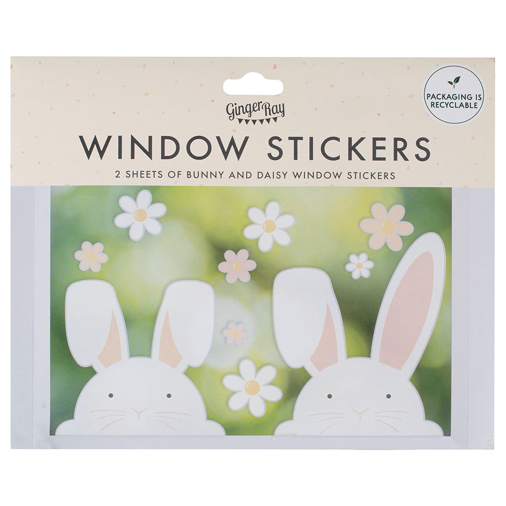 Pastel Daisy & Easter Bunny Window Stickers | Easter Home & Party Décor