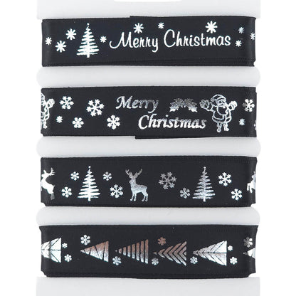 Christmas Ribbon Set | 15mm Wide | 4 Designs, Each 2m Long