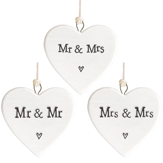Mr/s & Mr/s Heart | Little Porcelain Ornament | Cracker Filler | Little Gift