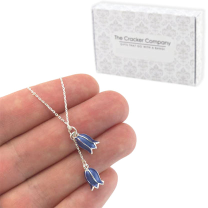 Dainty Bluebell Silver Plated Necklace | Little Gift | Cracker Filler