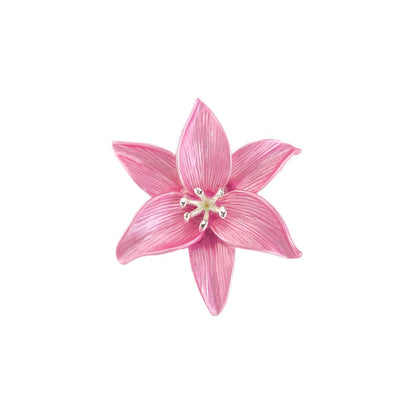 Lily Brooch | Pearlescent Pink | Silver Plated | Little Gift | Cracker Filler