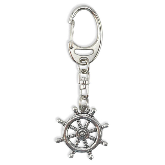 Ship or Boat Wheel | English Pewter 3D Keyring | Little Gift | Cracker Filler