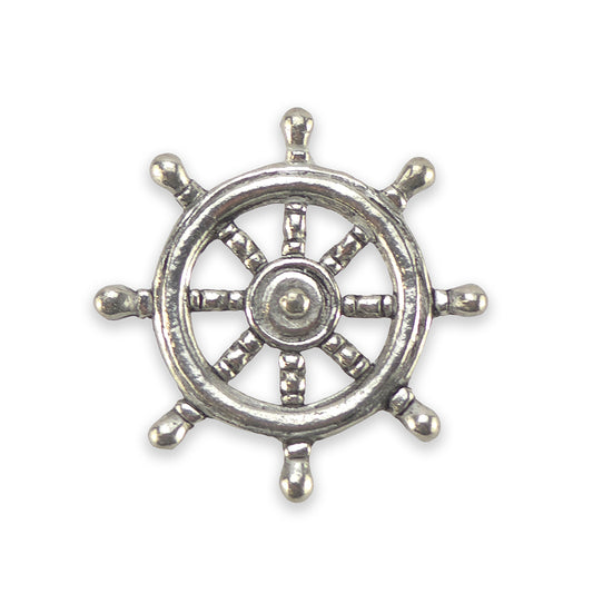 Ship or Boat Wheel | English Pewter Pin Badge | Little Gift | Cracker Filler