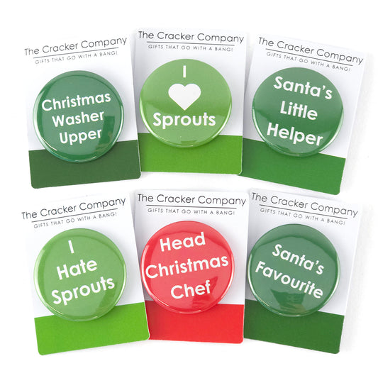 Christmas Badges | Bundle of 6 Cracker Filllers | Cracker Making Gifts