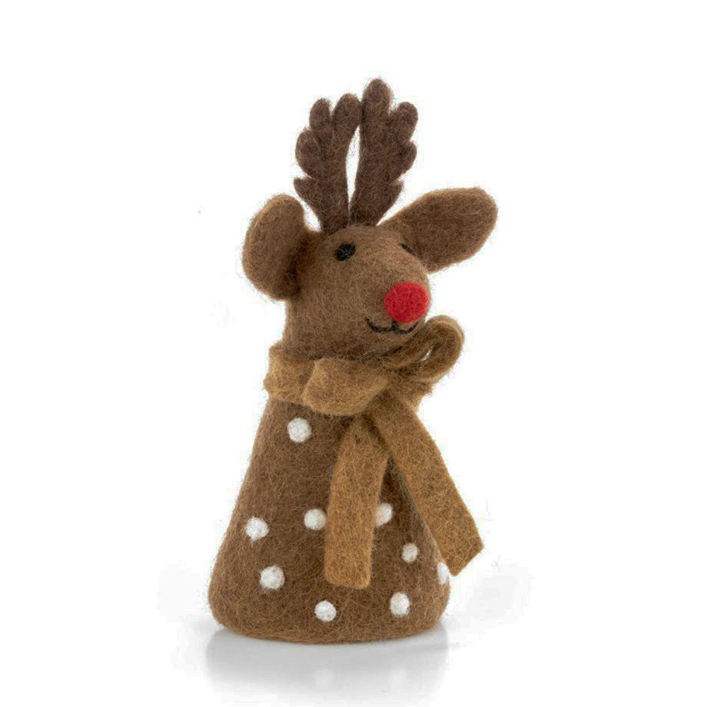 17cm Handmade Felted Rudolph | Christmas Tree Topper | Fairtrade Felt