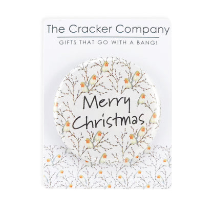 Willow & Robin | Merry Christmas | 38mm Pin Badge | Mini Gift | Cracker Filler