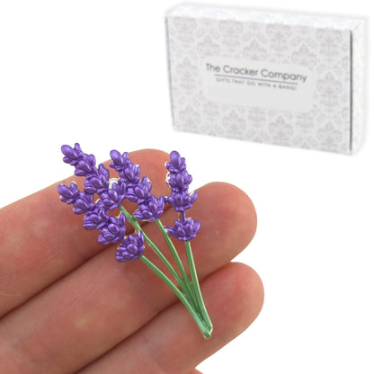 Lavender Flower Brooch | Silver Plated | Little Gift for Ladies | Cracker Filler