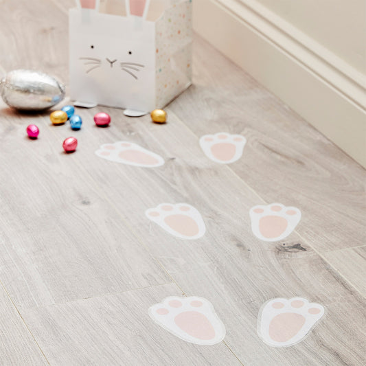 Easter Bunny Footprint Floor Stickers | Egg Hunts & Easter Parties