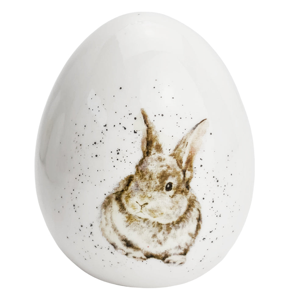 8cm Ceramic Egg Home Easter or Spring Ornament | Rabbit